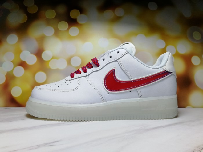 Women's Air Force 1 White/Red Shoes 161